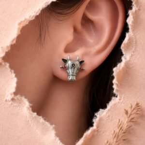 EROS – Oxidised Bull Stud Earrings