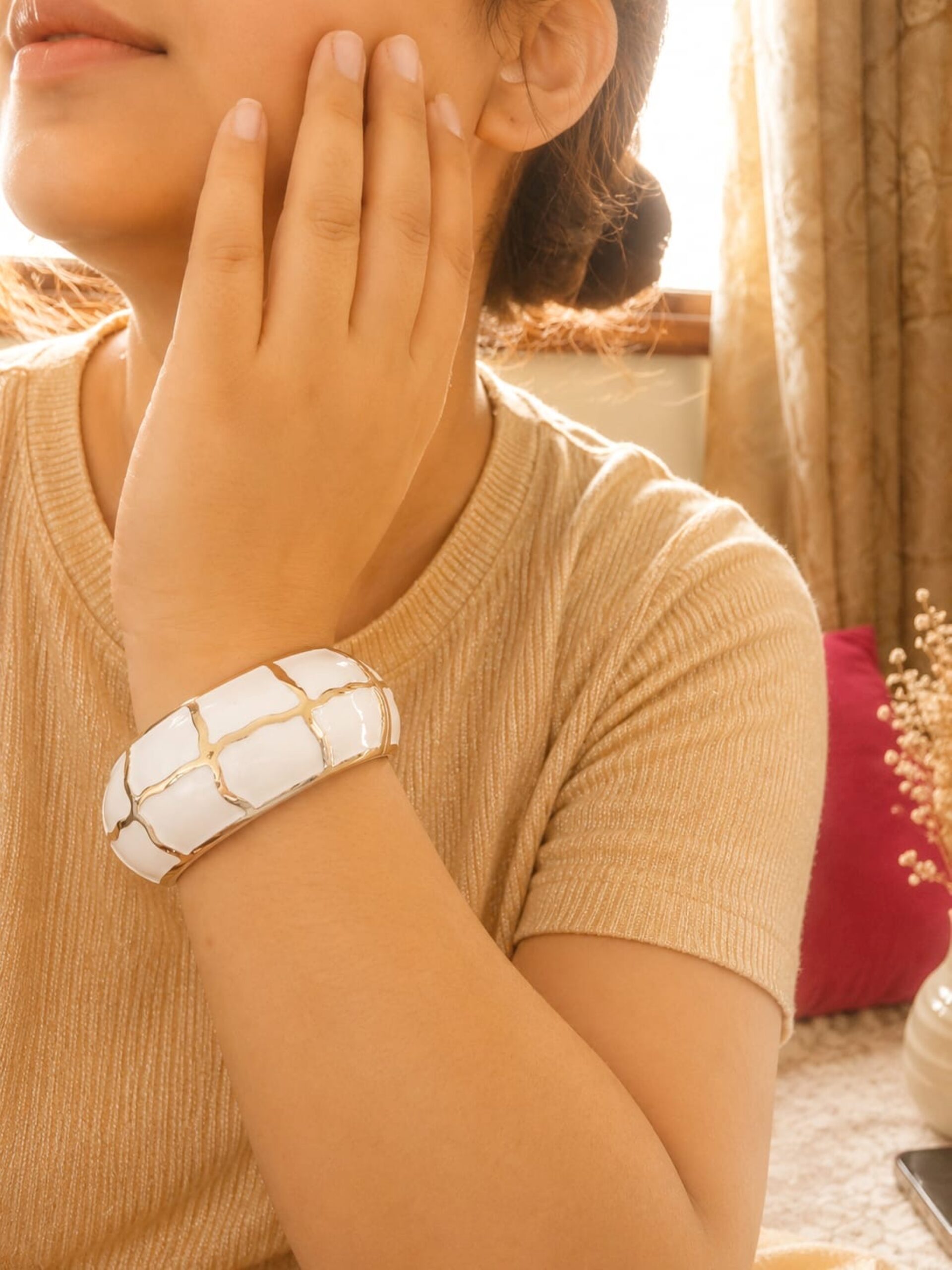 EROS - Ivory Bloom Statement Bangle