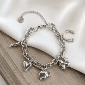 EROS – Silver Charm Link Bracelet