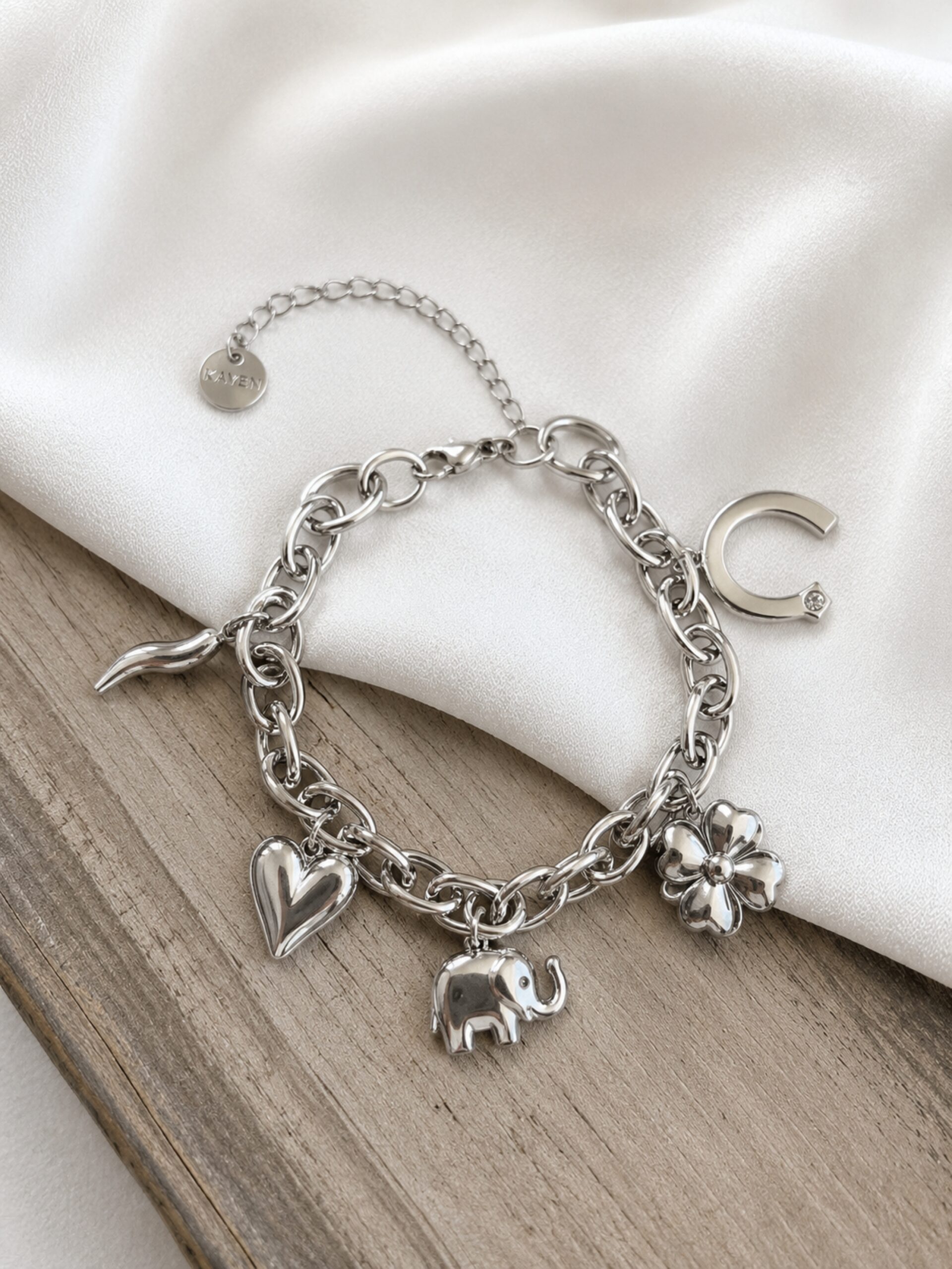EROS - Silver Charm Link Bracelet