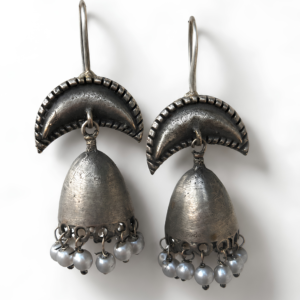 EROS – Oxidised Pearl Jhumka Earrings