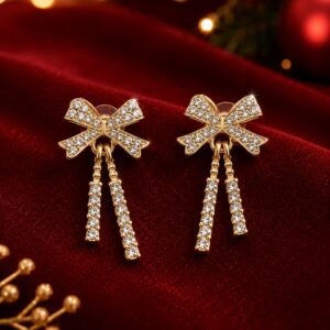 EROS - Crystal Bow Drop Earrings