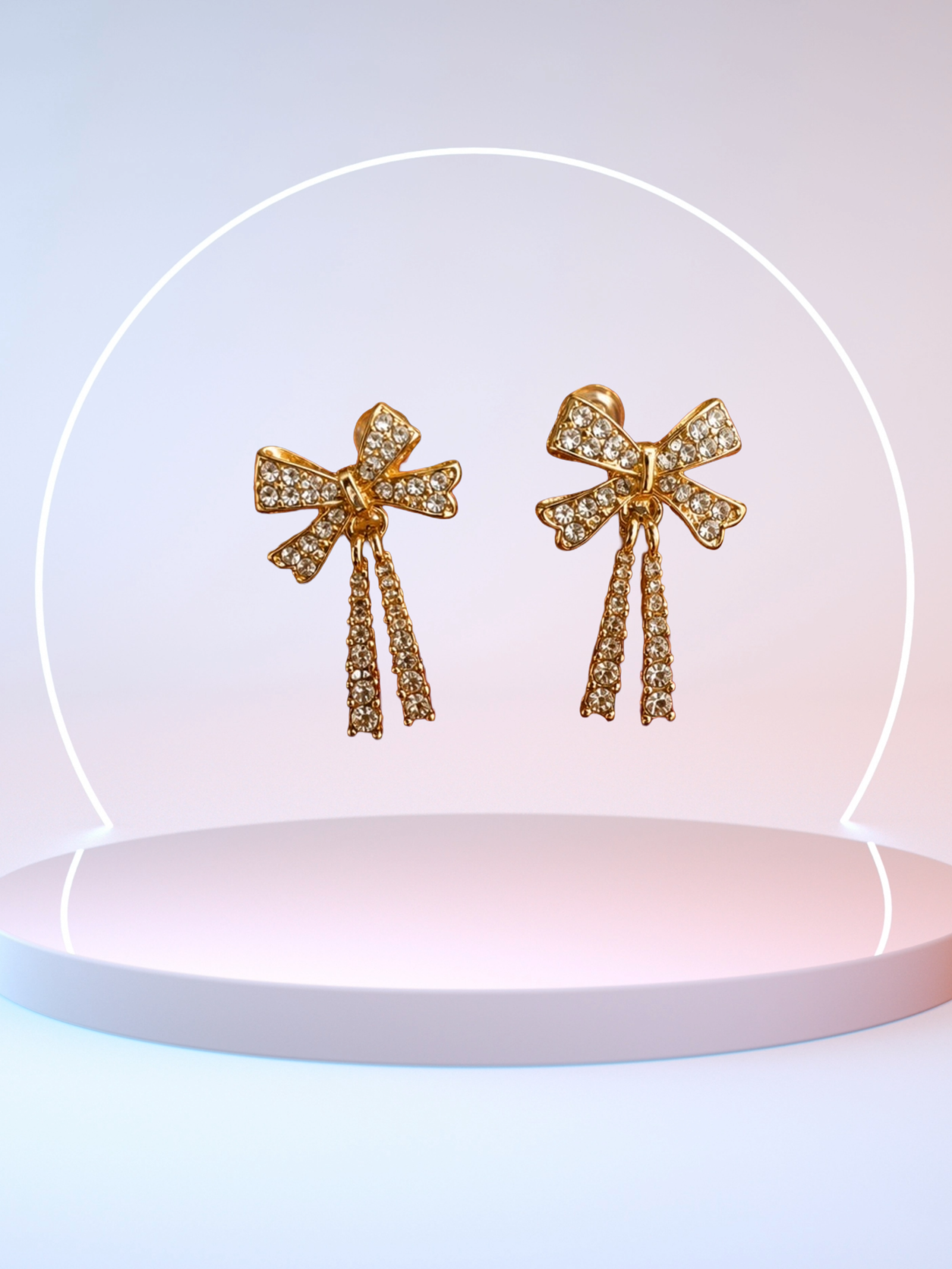 EROS - Crystal Bow Drop Earrings