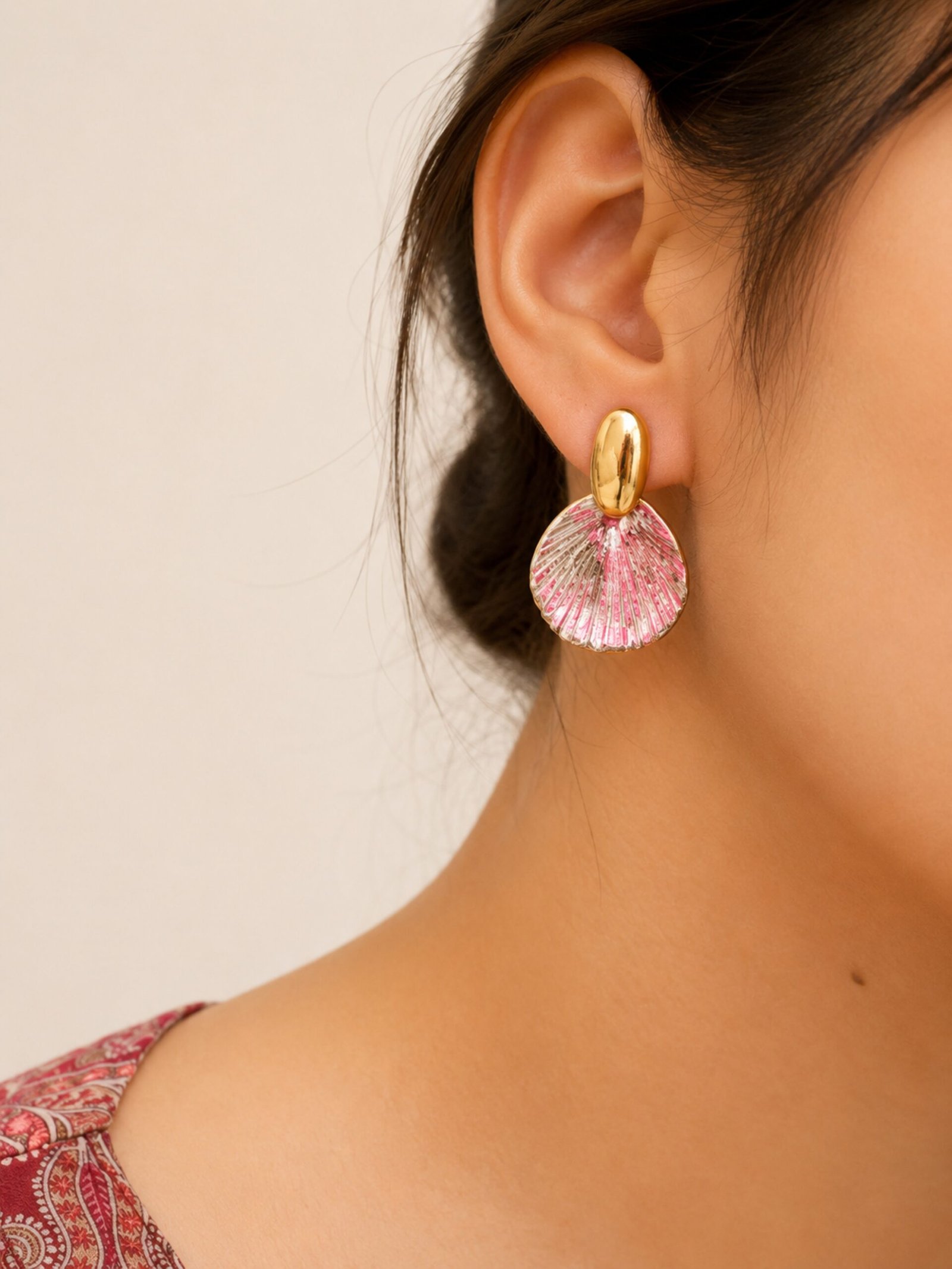 EROS - Golden & Silver Shell Drop Earrings