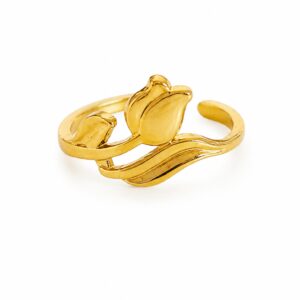 EROS – Golden Tulip Bloom Adjustable Ring