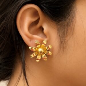 EROS – Golden Sunflower Stud Earrings