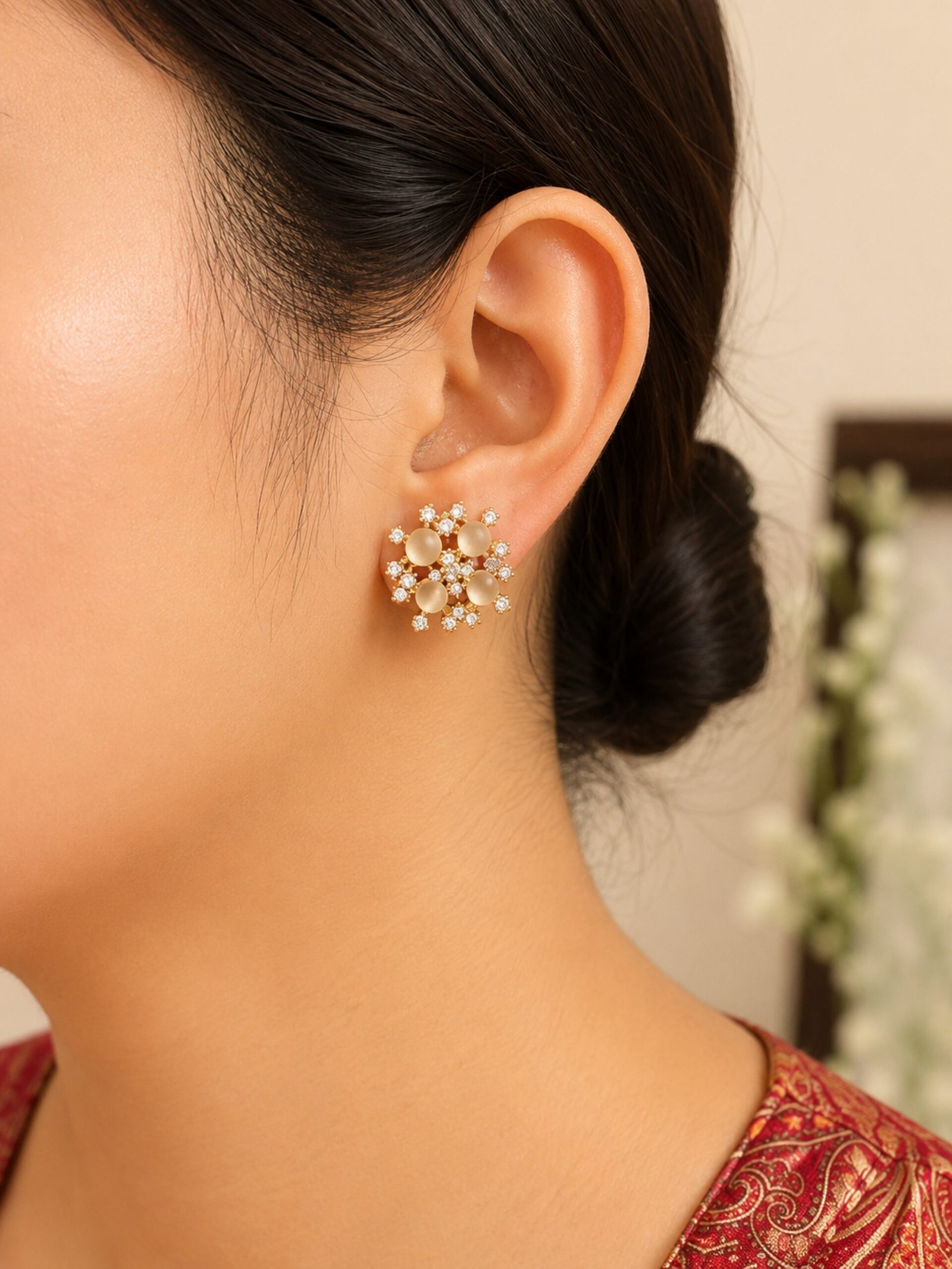 EROS - Oxidised Pearl Jhumka Drop Earrings