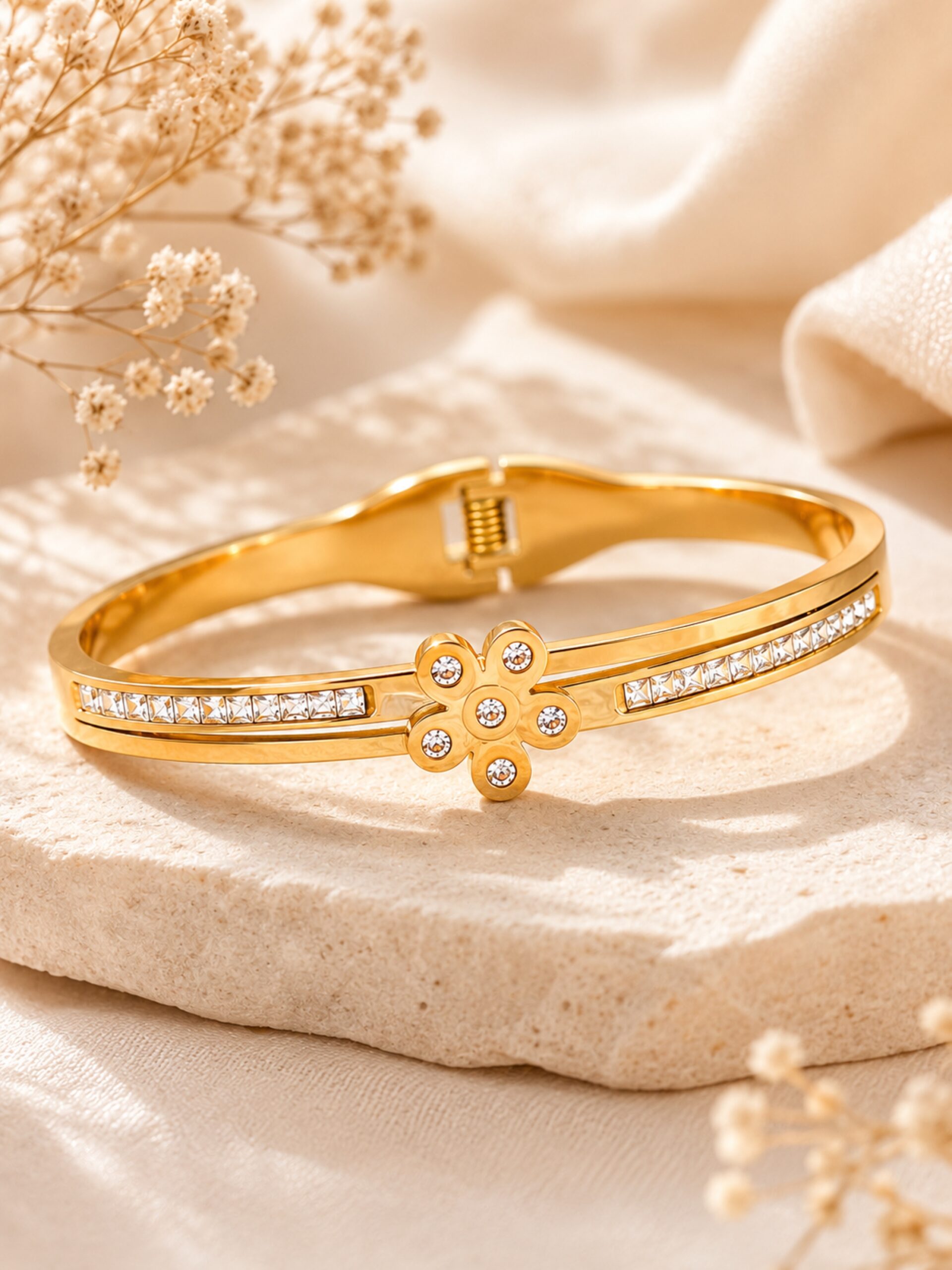 EROS - Golden Blossom Crystal Bangle