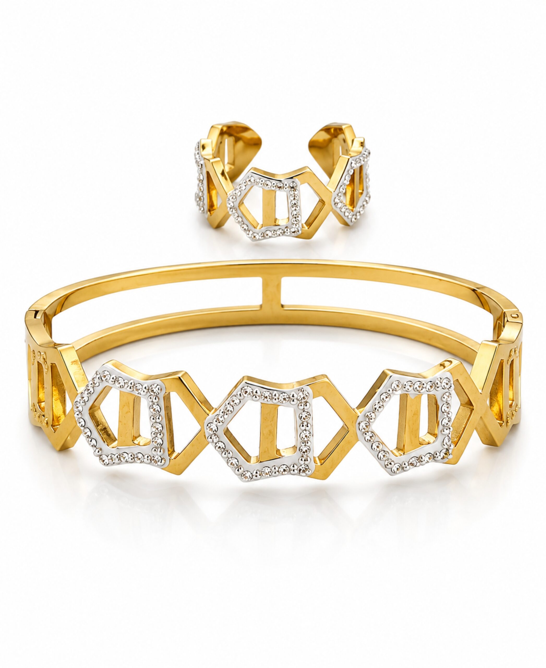 EROS - Aurora Hexa Crystal Bracelet & Ring Set