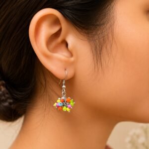 EROS – Oxidised Multicolor Beaded Jhumka Earrings