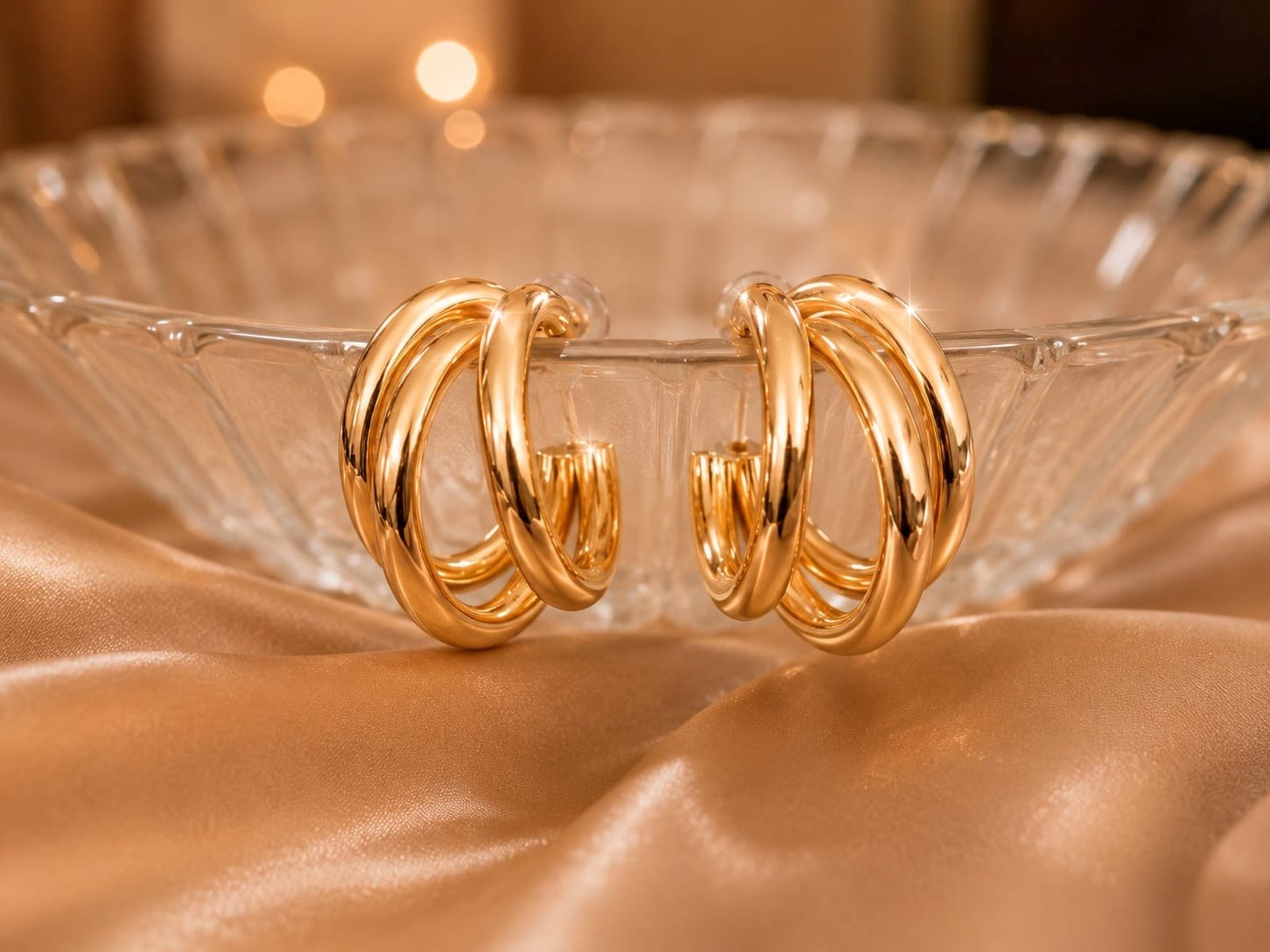 EROS - Golden Twisted Hoop Earrings