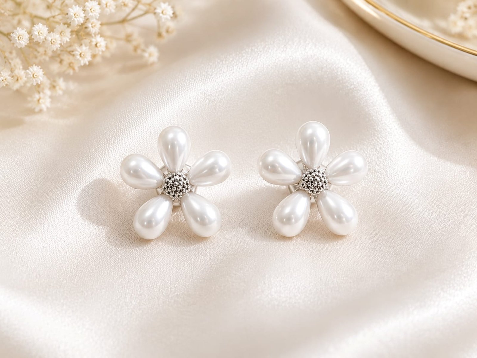 EROS - Pearl Daisy Bloom Stud Earrings