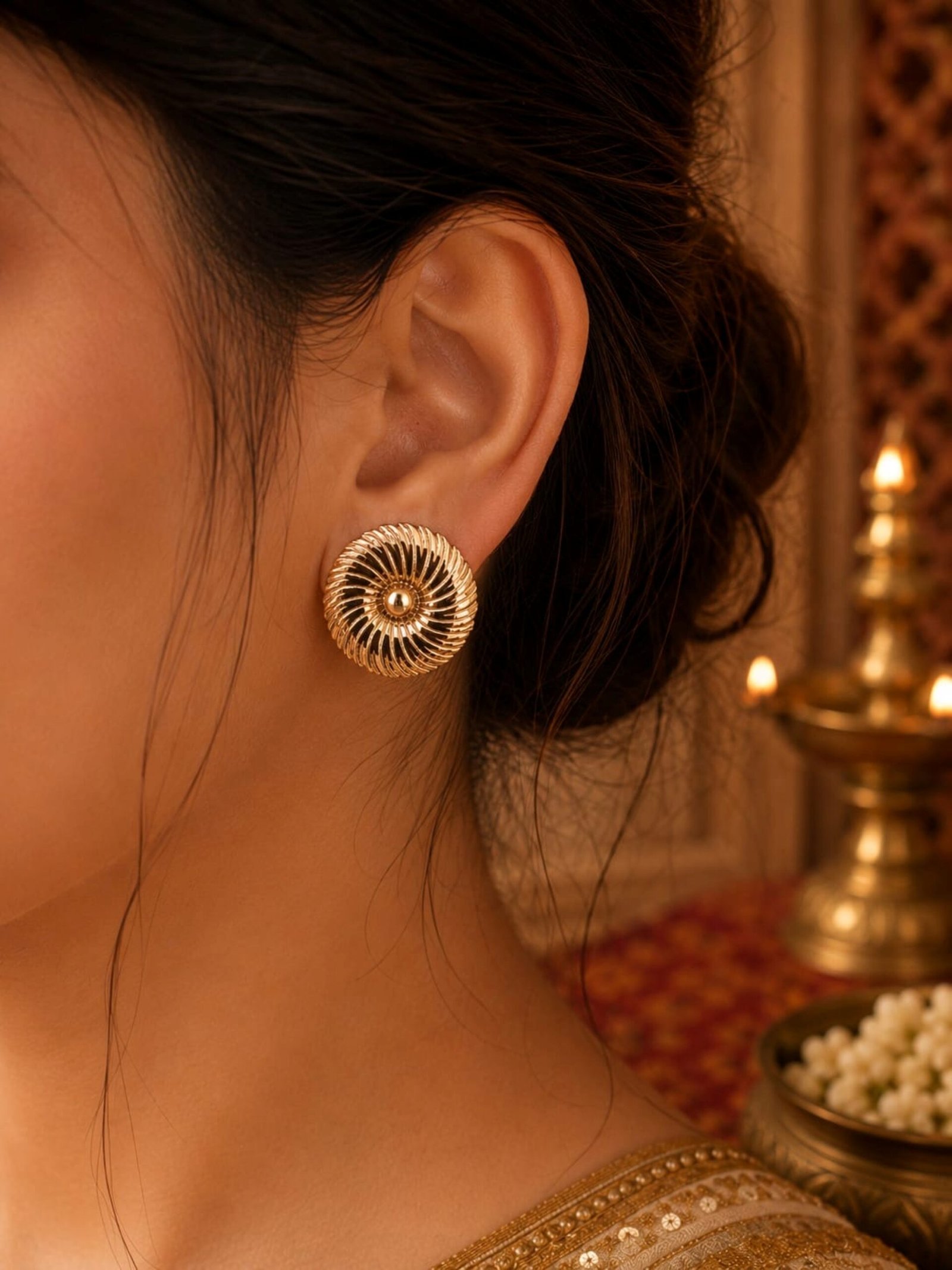 EROS - Golden Aura Studs Earrings