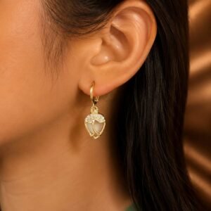 EROS – Golden Blossom Crystal Hoops Earrings