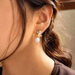 EROS - Pearl Bloom Butterfly Earrings