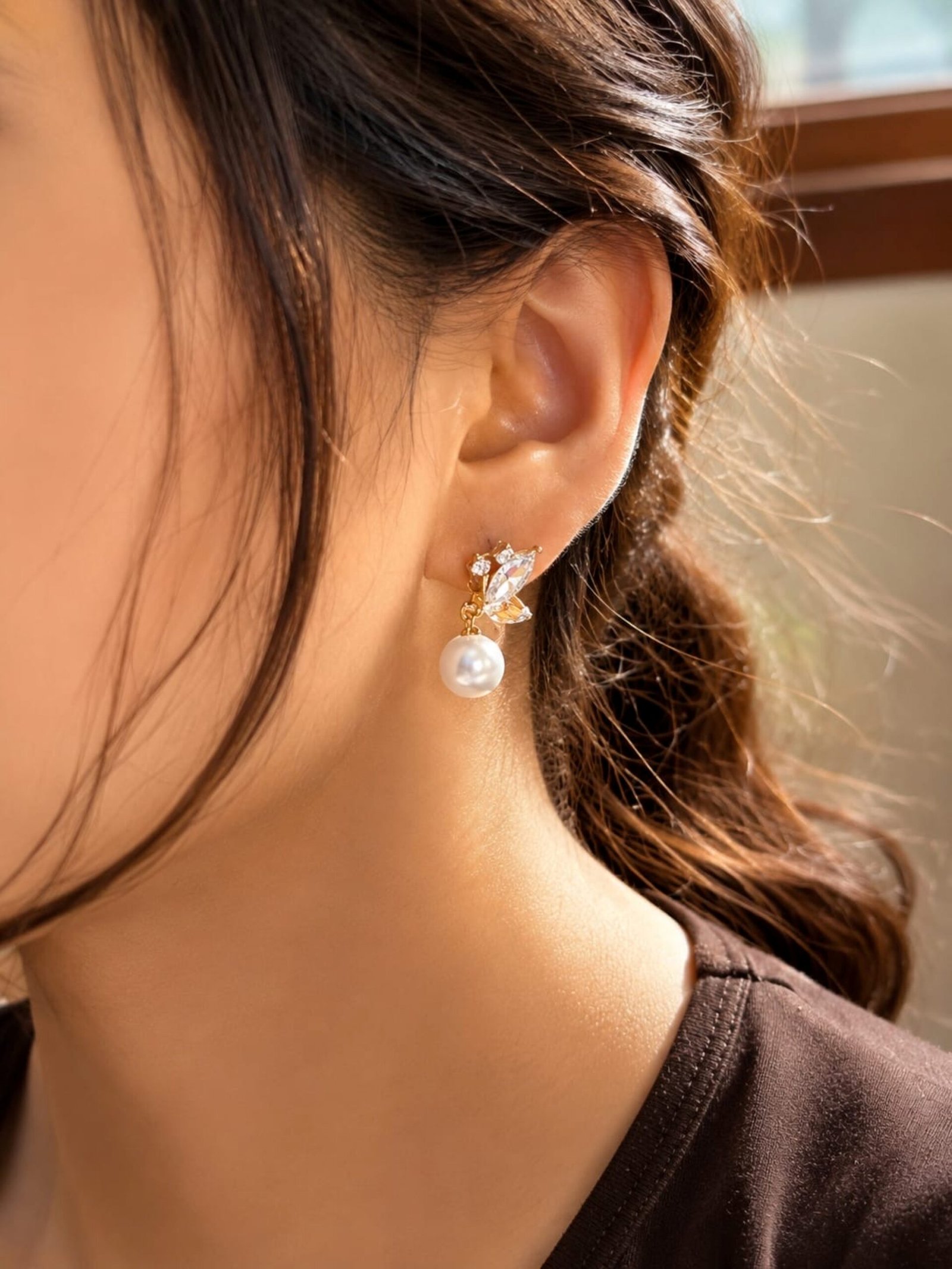 EROS - Pearl Bloom Butterfly Earrings