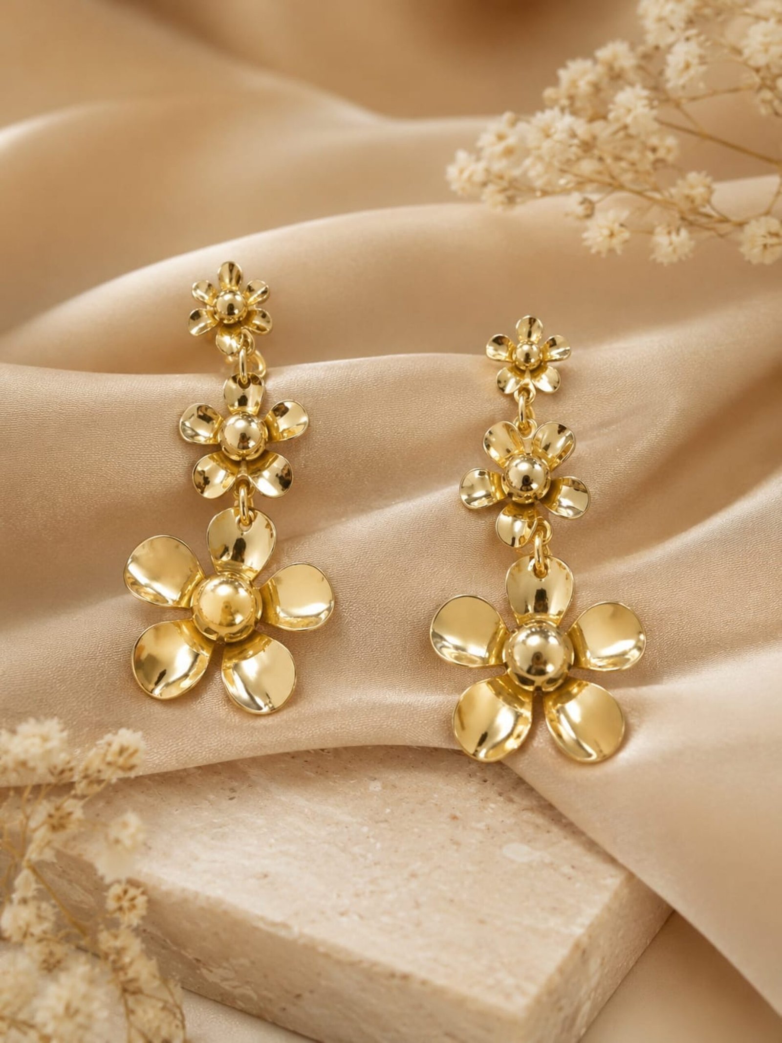 EROS - Golden Blossom Cascade Earrings