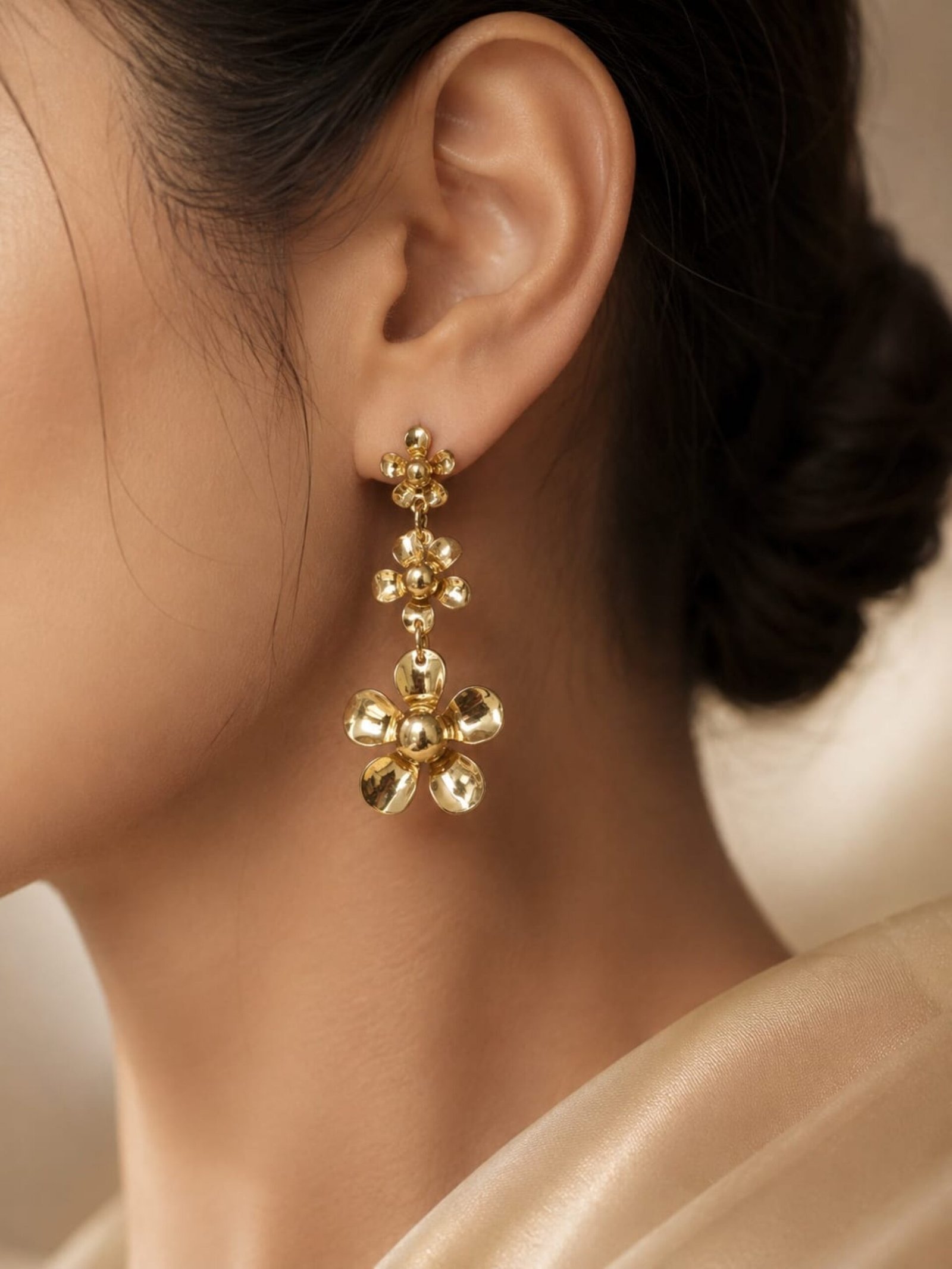 EROS - Golden Blossom Cascade Earrings