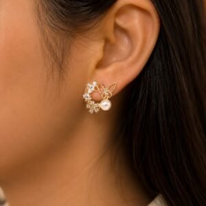 EROS – Butterfly Pearl Spark Studs Earrings